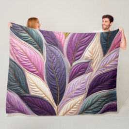 Design von Lila, blauen, rosa Blätter Fleecedecke