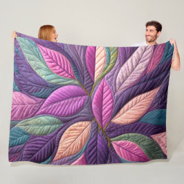Design von Lila rosa gestrichelten blauen Blätter Fleecedecke