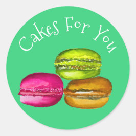 Design von Macaron Cakes Geschenkartikelmarken Runder Aufkleber