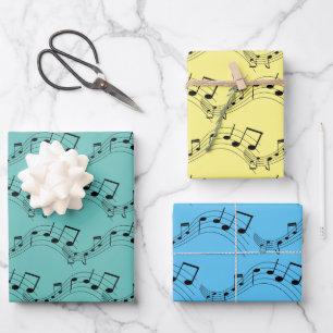 Design von Musiknotes Geschenkpapier Set