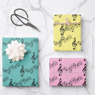 Design von Musiknotes Geschenkpapier Set