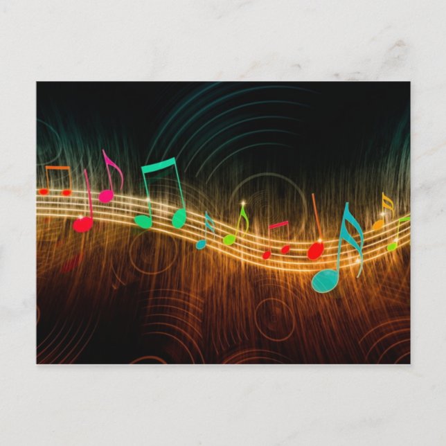 Design von Musiknotes Postkarte (Vorderseite)