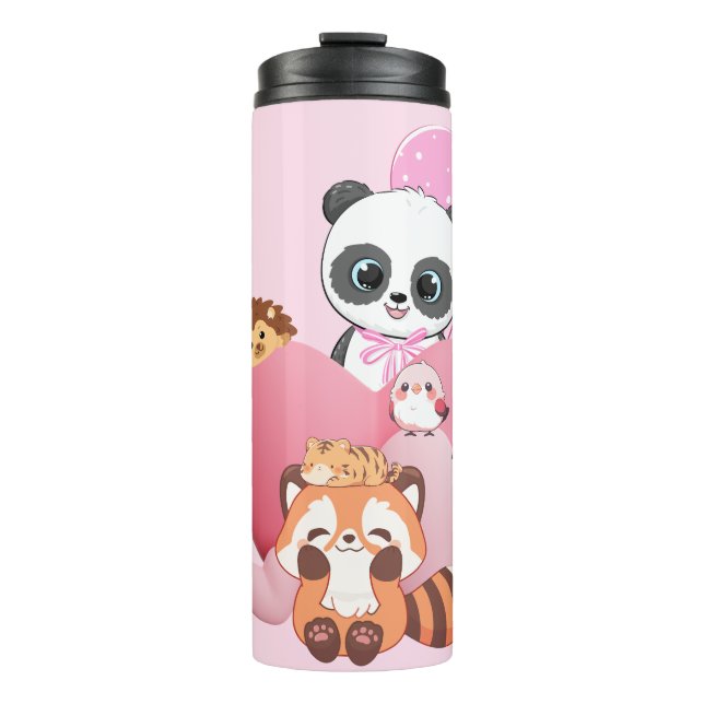 Design von niedlichen Tieren Thermosbecher (Vorderseite)