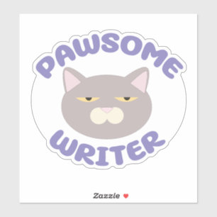 Design von Pawsome Writer Fun Kitty Aufkleber