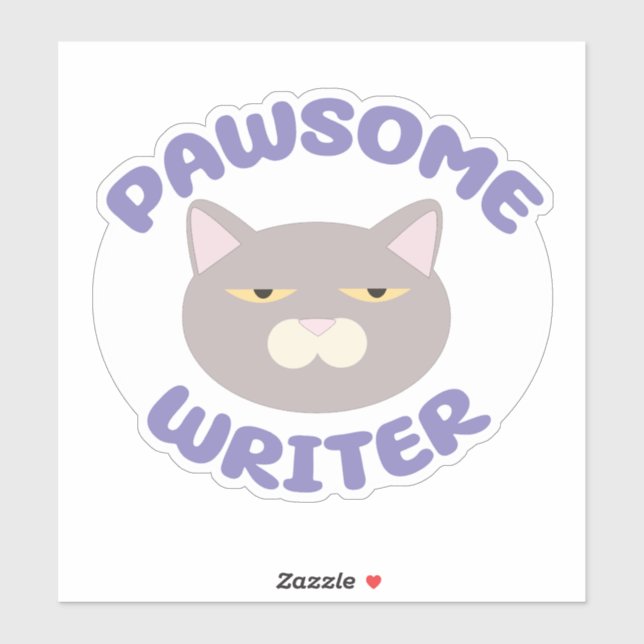Design von Pawsome Writer Fun Kitty Aufkleber (Blatt)