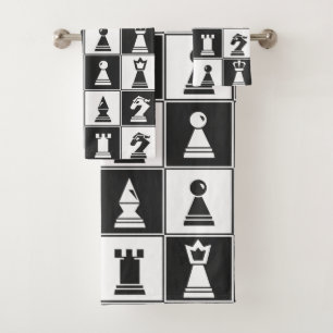 Design von Schachstücken Badhandtuch Set