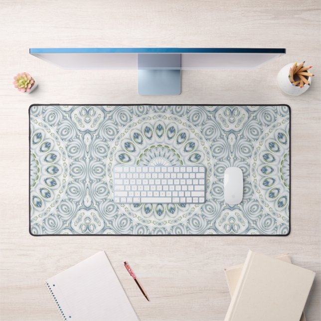 Design von Serene Blue und Green Mandala Schreibtischunterlage (Büro 1)