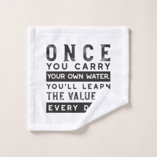 Design von Weisheit-Zitaten - Wert jedes einzelnen Waschlappen
