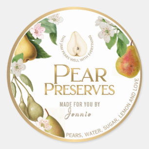 Design von Witty-Logos Elegante Pear-Reserven oder Runder Aufkleber