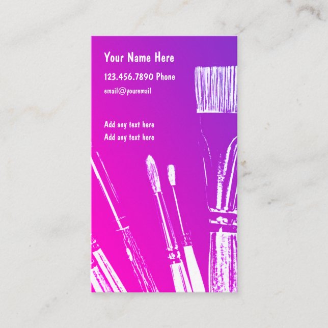 Design-Vorlage für Artist Painter-Visitenkarten Visitenkarte (Vorderseite)