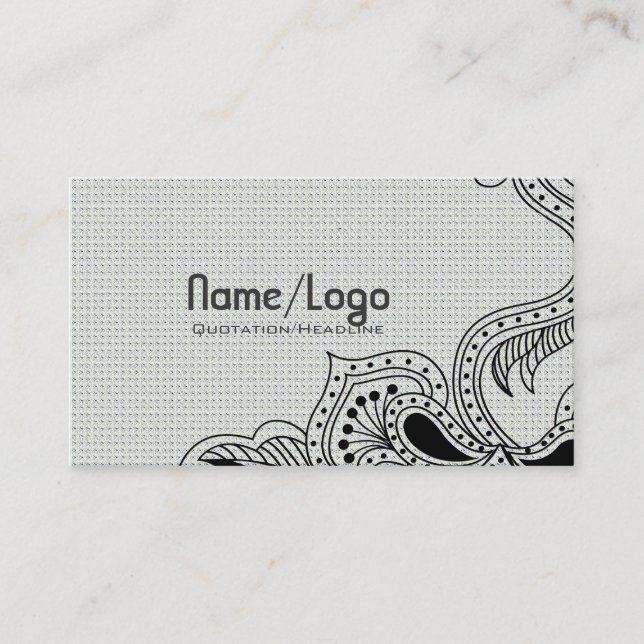 Design-Vorlage für Blume in Schwarz und Weiß Visitenkarte (Vorderseite)