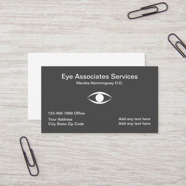 Design-Vorlage für Visitenkarten von Eye Doctor Visitenkarte (Vorderseite/Rückseite Beispiel)