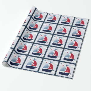 Design Wrap für Niedliche Segelboote Geschenkpapier