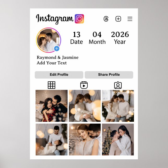 Design Your Own 7 Photo Collage Poster (Vorne)