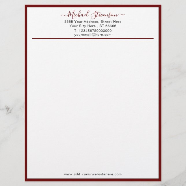 Design Your Own Company Letterhead Example Briefbogen (Vorderseite)