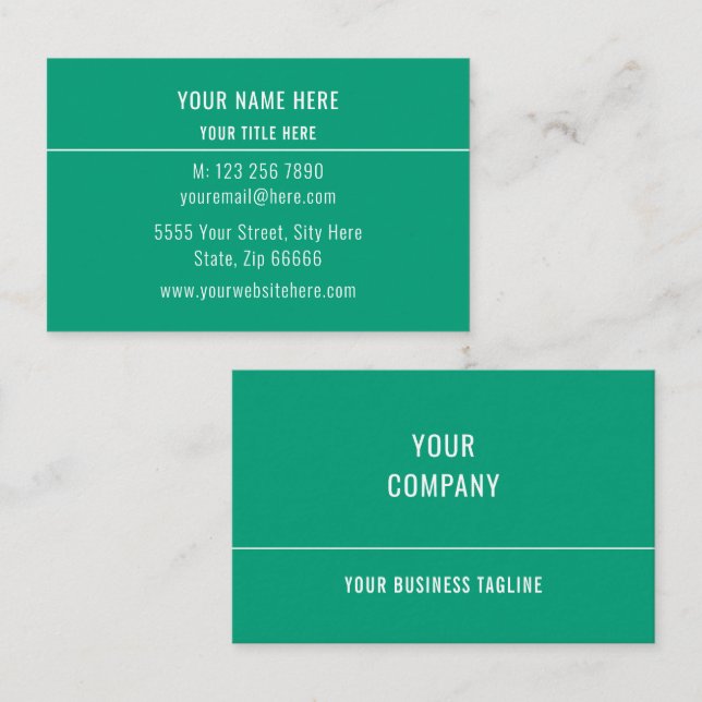 Design Your Own Green Business Cards Example Visitenkarte (Vorne/Hinten)