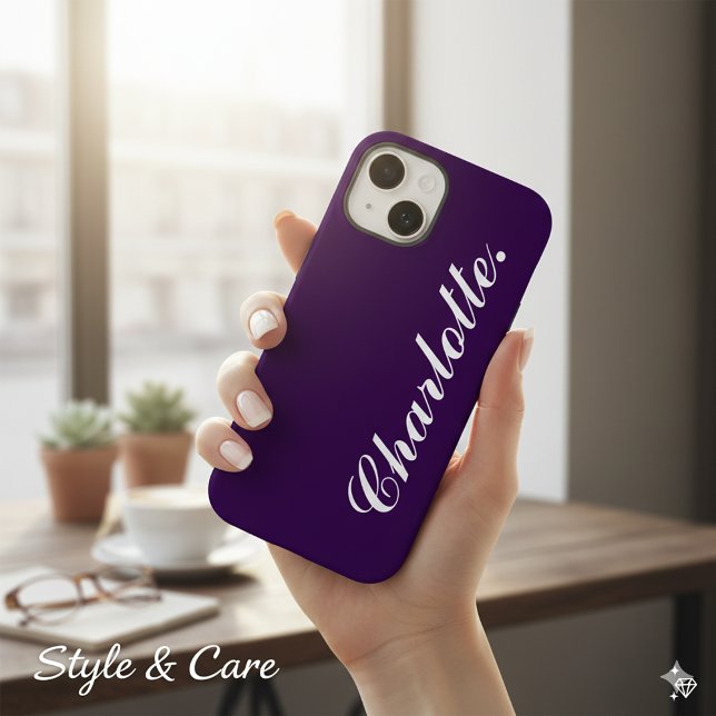 Design Your Own Name on This Dark Purple Case-Mate iPhone 14 Hülle (Design Your Own Name on This Dark Purple Case-Mate iPhone Case)