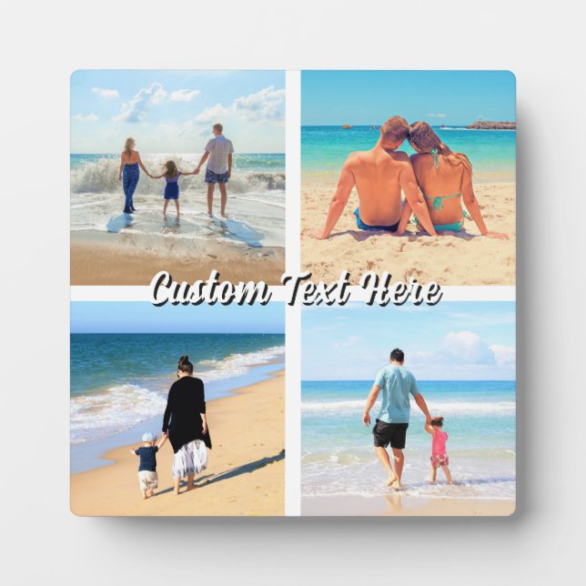 Design Your Own Photo Collage Plaque Custom Text (Devant)