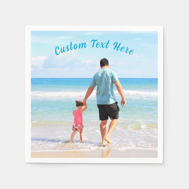 Design Your Own Photo Napkins Custom Text Name Serviette (Vorderseite)