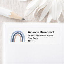 Designadresse für Blau und Peach Rainbow Boho