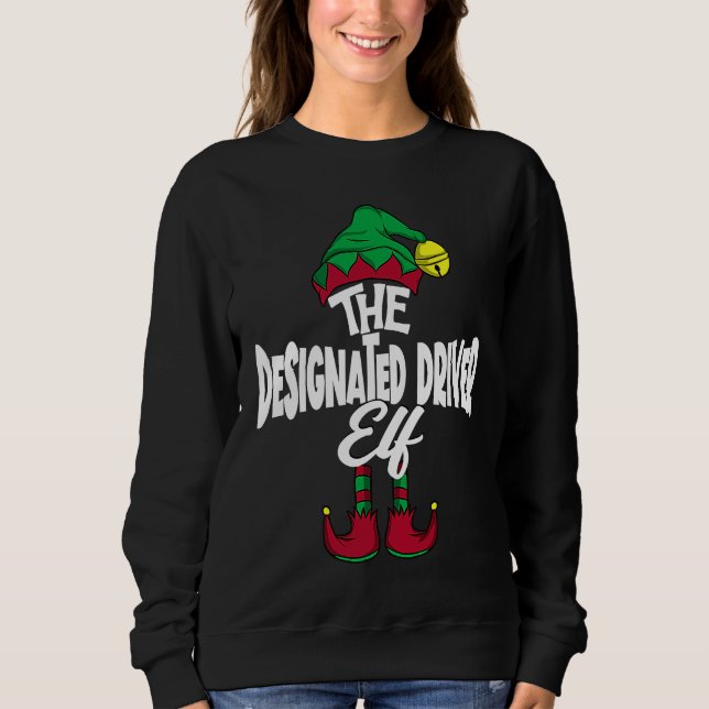 DESIGNATED DRIVER Elf Family Group Matching PJ Chr Sweatshirt (Vorderseite)