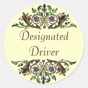Designated Driver Urlaubsfest Überfluss Sicherheit Runder Aufkleber