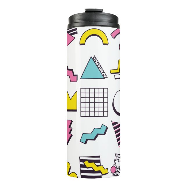 Designelemente für 90er-Pop-Memphis  Thermosbecher (Vorderseite)