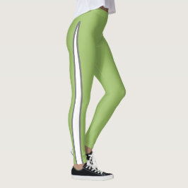 Designer Accented Avocado Green Leggings