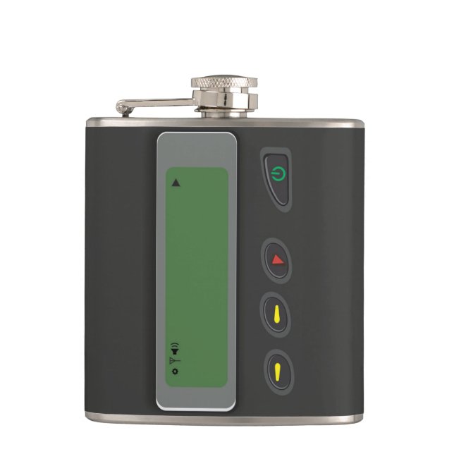 Designer-angesagte Flasche 7 UnzeNutcase - Pager Flachmann (Vorderseite)