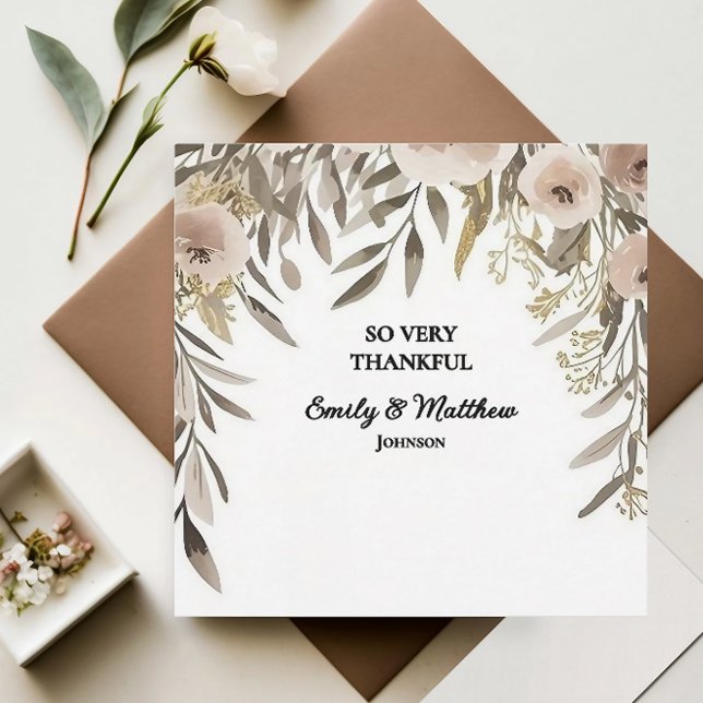 Designer Aquarell-Blume Danke Karte (Von Creator hochgeladen)