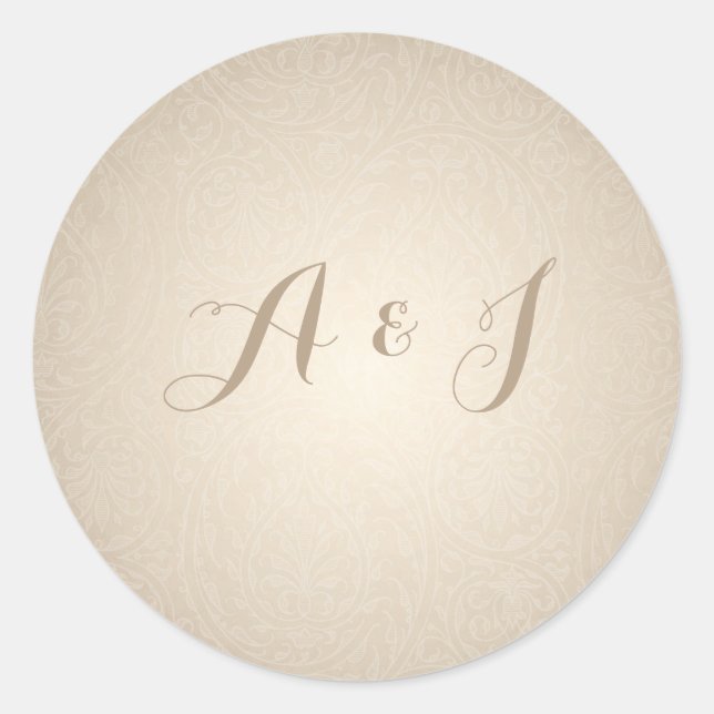Designer-Aufkleber für die Hochzeitsstiftung Runder Aufkleber (Vorderseite)