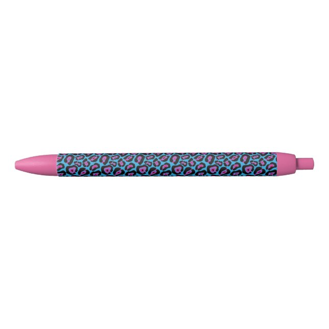 Designer-blaue/rosa Leopard-Druck-Stifte Kugelschreiber (Vorderseite)