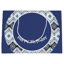 Designer Blue und Aquamarin Happy Birthday Geschen Große Geschenktüte