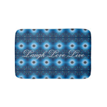 Designer-Blumenmatte in Blau und Schwarz