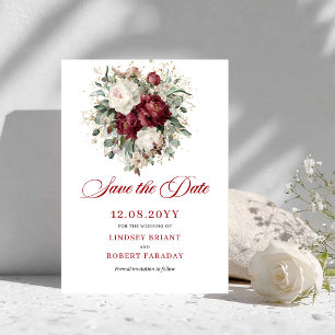 Designer Blush Burgund Gold Save The Date