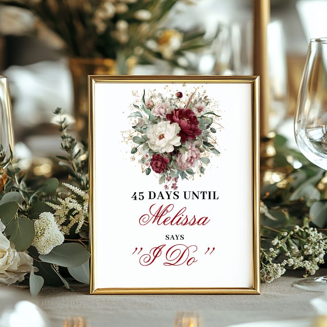 Designer Blush Burgundy Dais Until I Do Schild (Designer Blush Burgundy Dais Until I Do Sign)