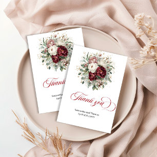 Designer Burgund Grünpflanzen Floral Gold Danke