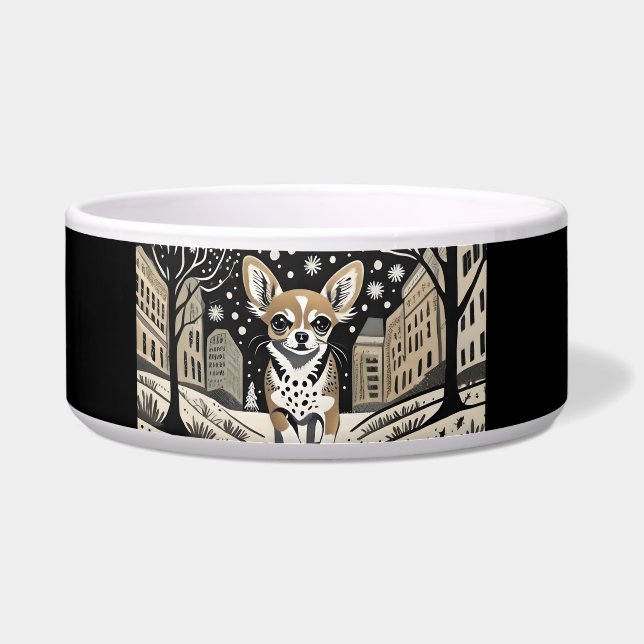 Designer Chihuahua in der City Dinner Bowl Napf (Vorderseite)
