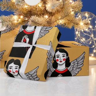 Designer Christmas Angel Muster Wrapping Paper Geschenkpapier