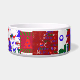 DESIGNER CHRISTMAS DOG BOWL - DOGGY DISH - GIFTS NAPF