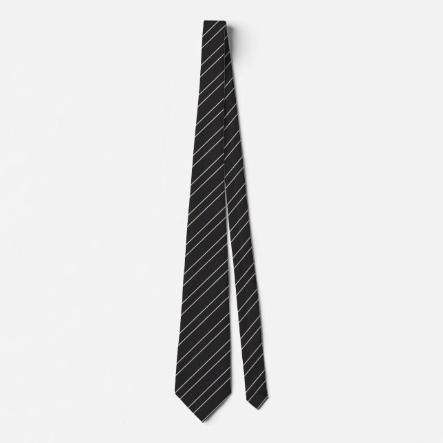 Designer Cravate rayée Hommes Ivory Pin Stripes Mo (Devant)
