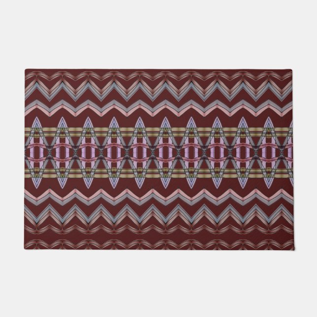 Designer Door Mat in Burgund Fußmatte (Vorderseite)