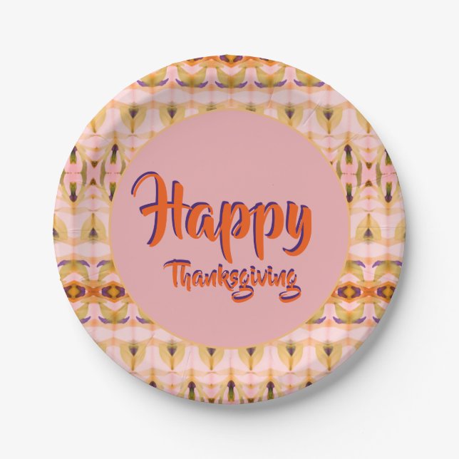 Designer Erntedank Paper Decke 7 Pappteller (Vorderseite)