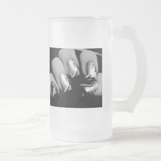Designer Fingernails Mattglas Bierglas