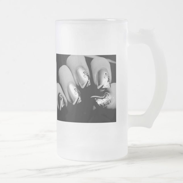 Designer Fingernails Mattglas Bierglas (Rechts)