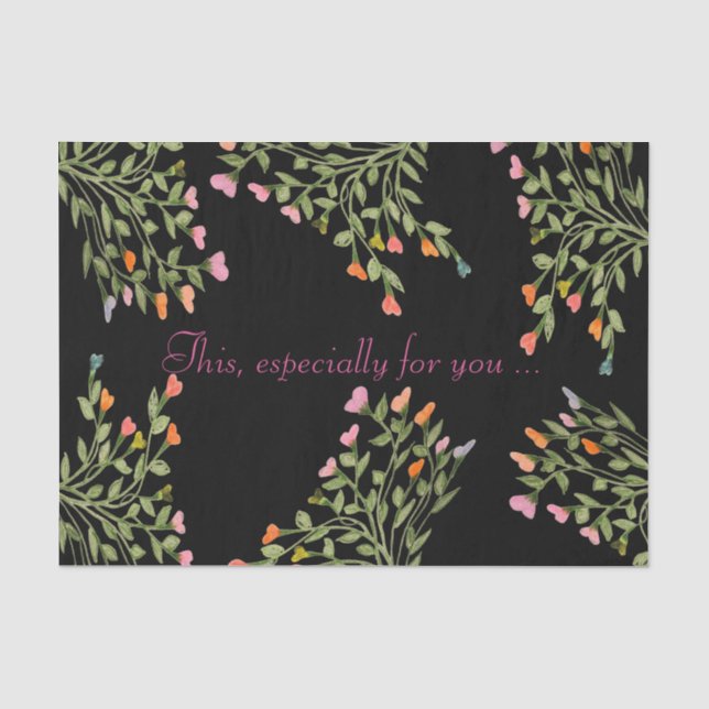 Designer Floral Heart Gemustert Seidenpapier (Vorderseite)
