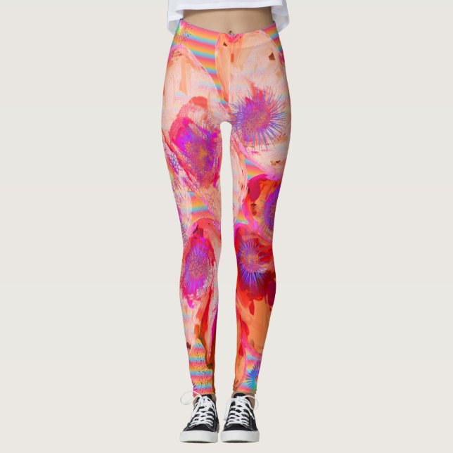 Designer für Abstrakte Leggings in Orangefarbenen  (Vorderseite)