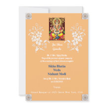 Designer Ganesha Faire-part de mariage indienne