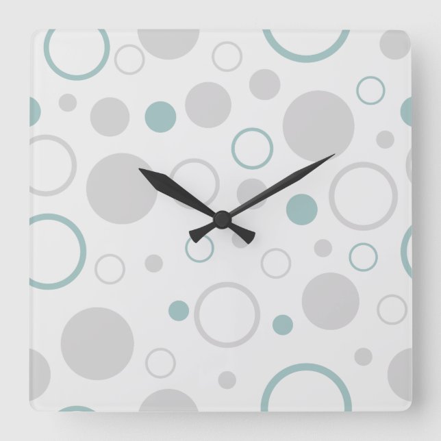 Designer Geometrische moderne Kunst Quadratische Wanduhr (Vorderseite)