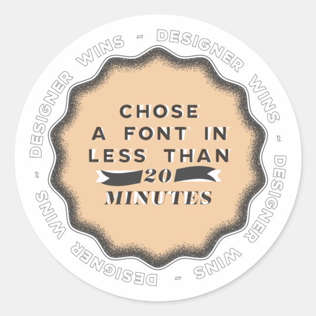 Designer gewinnt #2 runder aufkleber (Vorderseite)